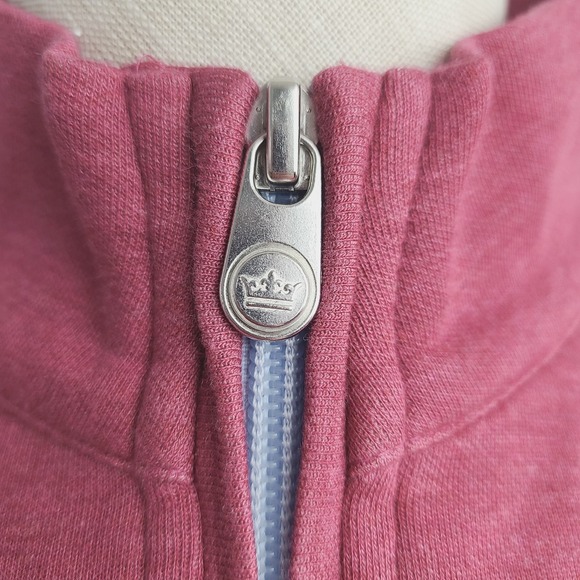 Peter Millar Crown Comfort 1/4 Zip Sweater Sunwashed Red Knit Pullover S - Picture 3 of 12